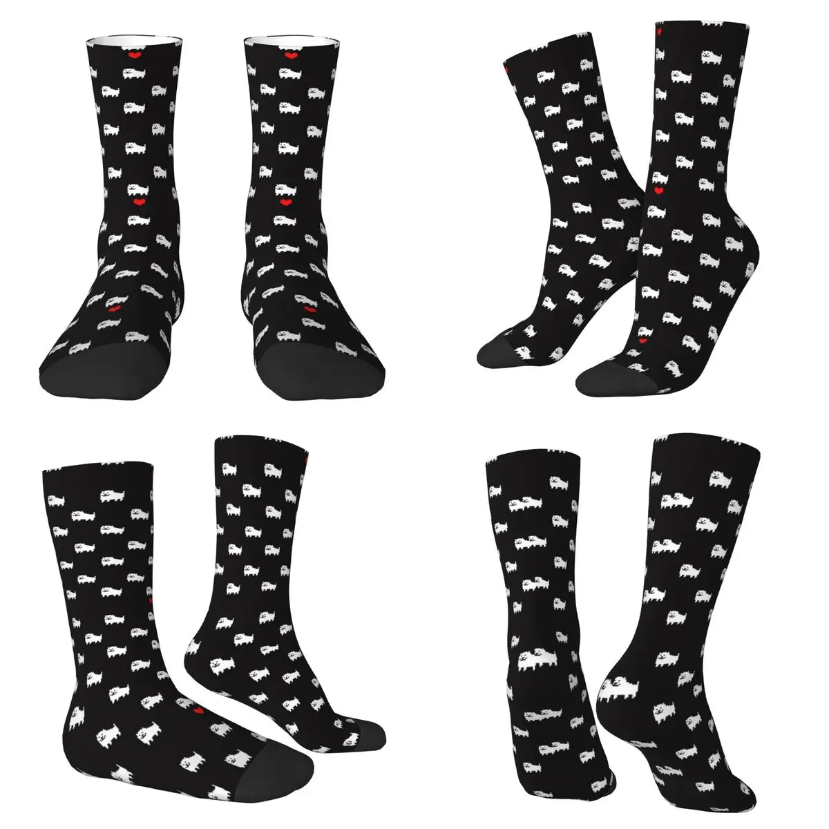 

Undertale Dog Heart Socks Harajuku Sweat Absorbing Stockings All Season Long Socks Accessories for Unisex Christmas Gifts