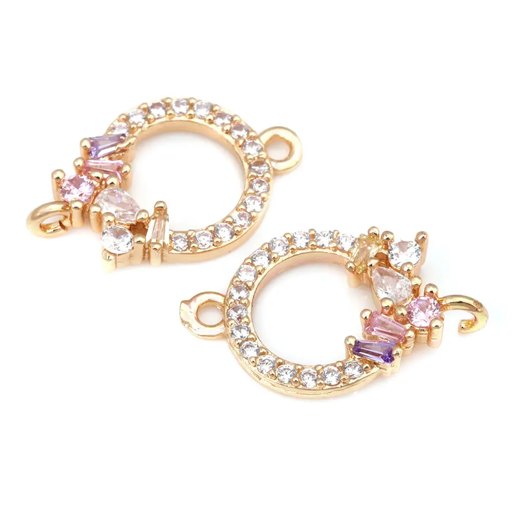 High Quality 18K Gold Color Brass and Zircon More Style Earrings Connect Charms Pendants Jewelry Making Diy Findings Accessories