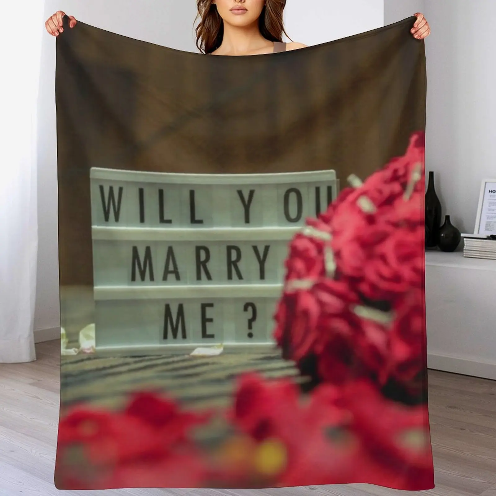 Will You Marry Me? Marriage Proposal Throw Blanket blankets ands Weighted Multi-Purpose For Decorative Sofa Blankets