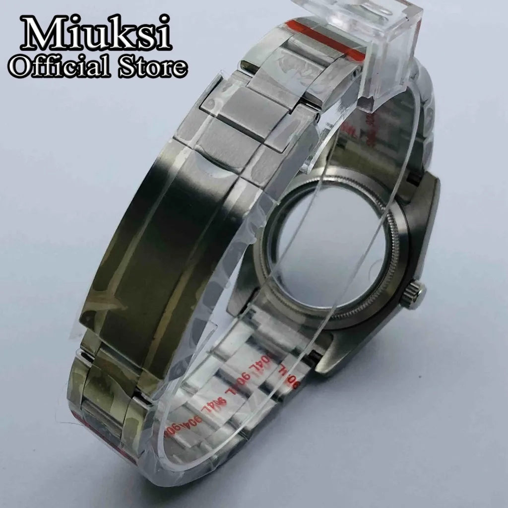 Miuksi 36mm/40mm brushed watch case sapphire glass fit NH35 NH36 ETA2824 2836 Mingzhu DG2813 3804 Miyota8215 PT5000 movement