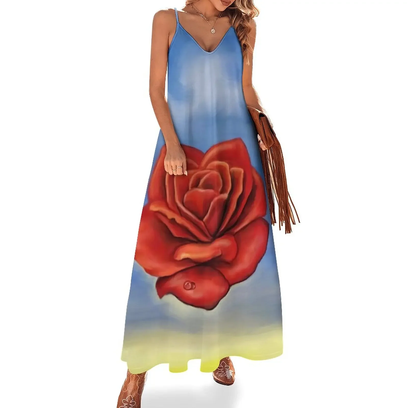 

Meditative Rose Sleeveless Dress luxury dresses summer women's suit long dress women