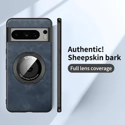 PU Leather 360 Magnetic Ring with Kickstand Phone Case for Google Pixel 8 7 6 Pro 7A 6A  Holder Fall Prevention Protective Cover
