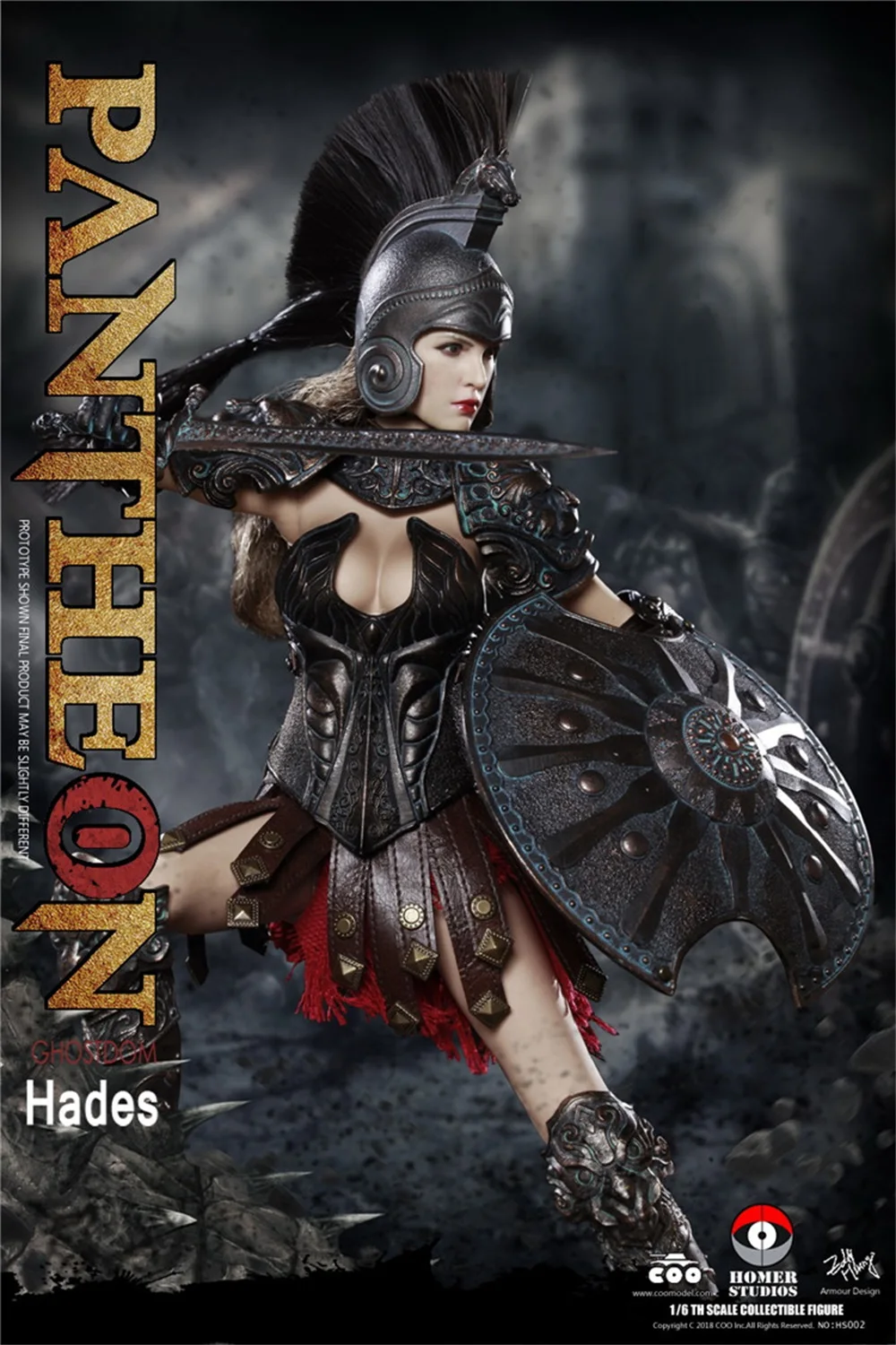 

COOMODEL X HOMER 1/6 NO.HS002 Pantheon Ghostdom Hades Female Warrior Battle Head Helmet Model For Action Figure Collectable