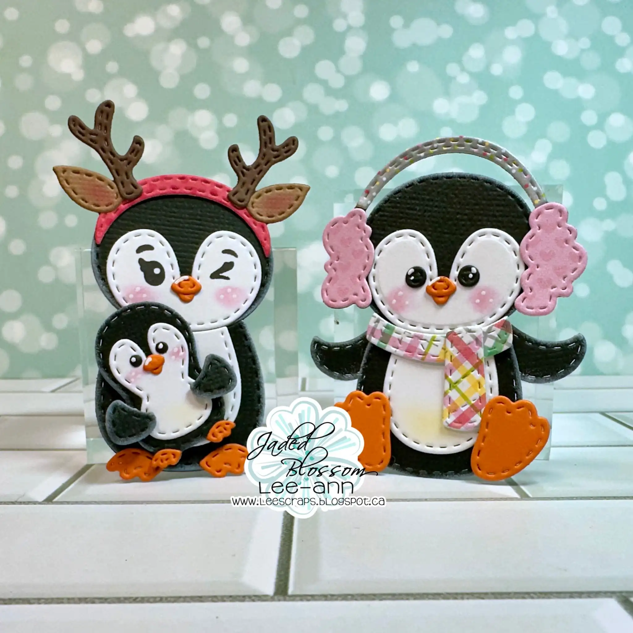 Penguin Winter Ice Cube Waves Friendship Flowers Metal Cutting Dies Silicone Stamps Scrapbooking Stencil Photo Album Card DIY