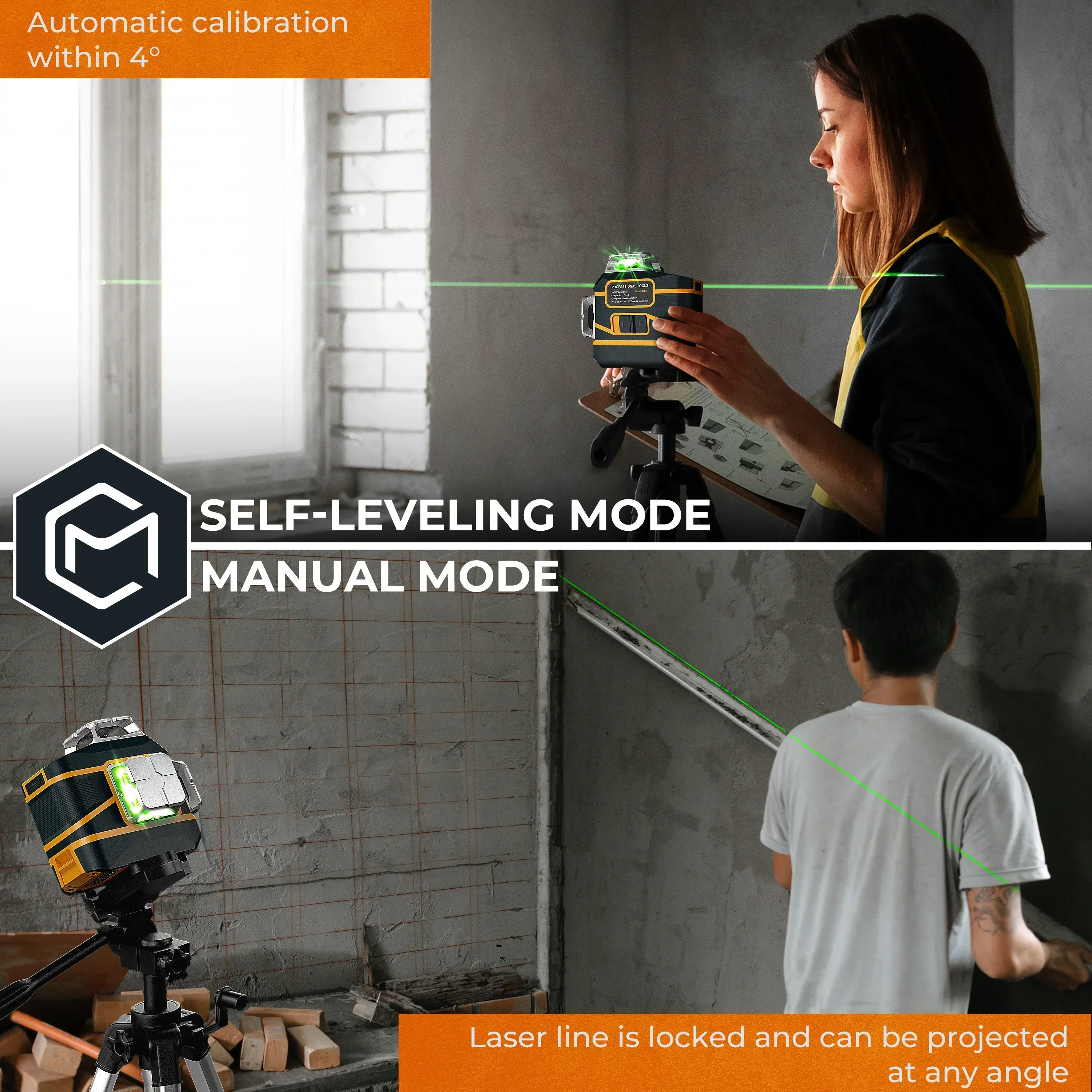 CM-801 12 Lines Level Self-leveling 3D Auto Rotary Construction Horizontal & Vertical Lazer Level