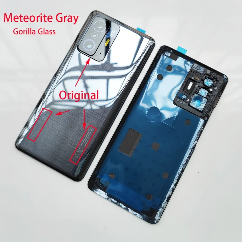 Mi 11t Glass For Xiaomi 11T Pro Battery Cover 11T Replacement Rear Housing Door With Adhesive   Camera Lens