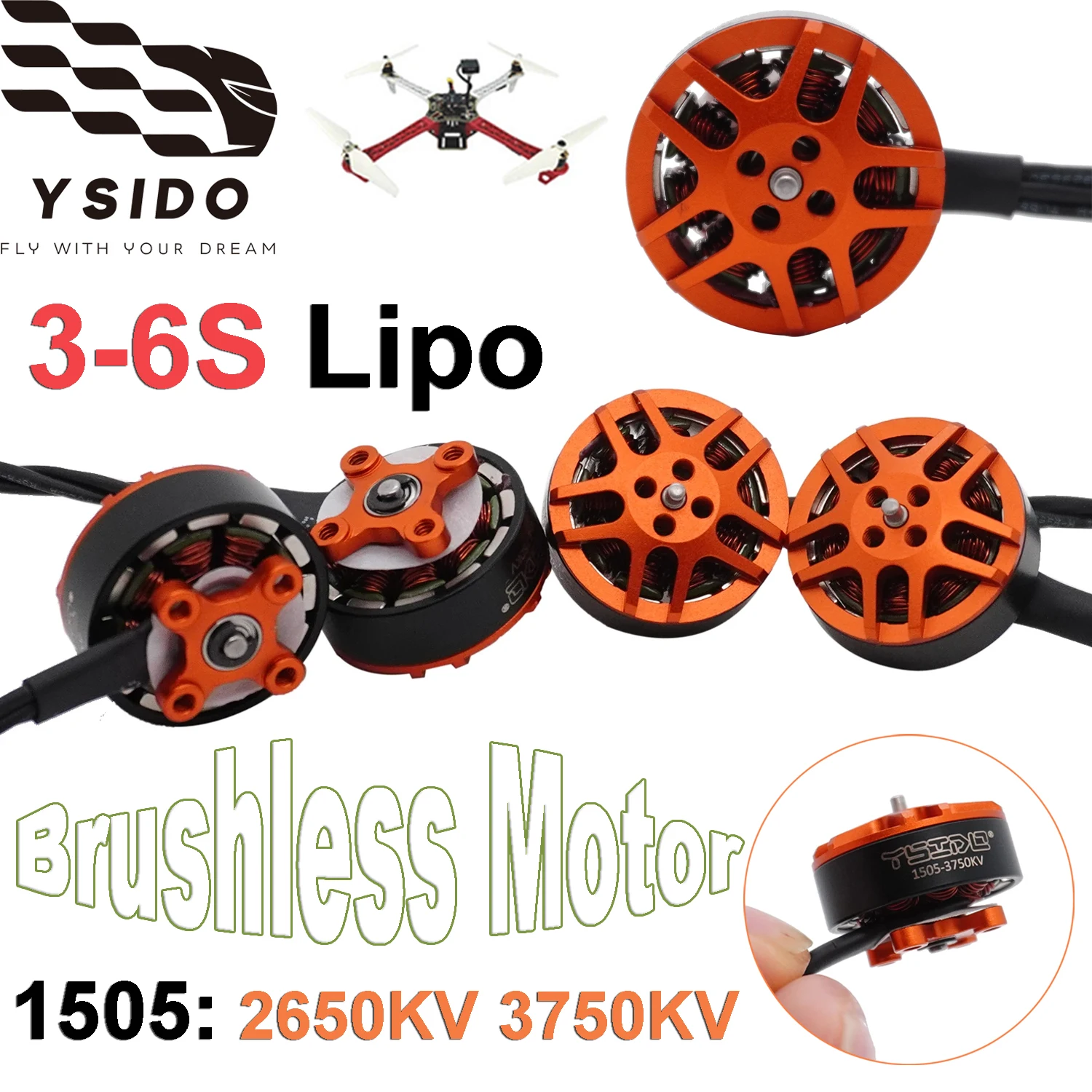 4 قطعة YSIDO 1505 2650KV 3750KV مايكرو فرش السيارات 3-6S 1.5 مللي متر رمح 9N12P ل RC FPV حرة الطائرة بدون طيار سباق مولتيكوبتر أجزاء #1