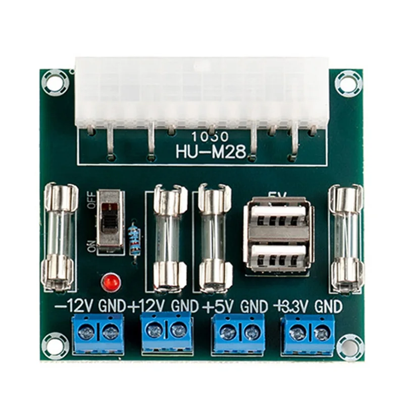 AU61-HU-M28W Modulo adattatore di alimentazione per computer scheda di alimentazione ATX 24Pin 5A Interfaccia USB per PC desktop con custodia