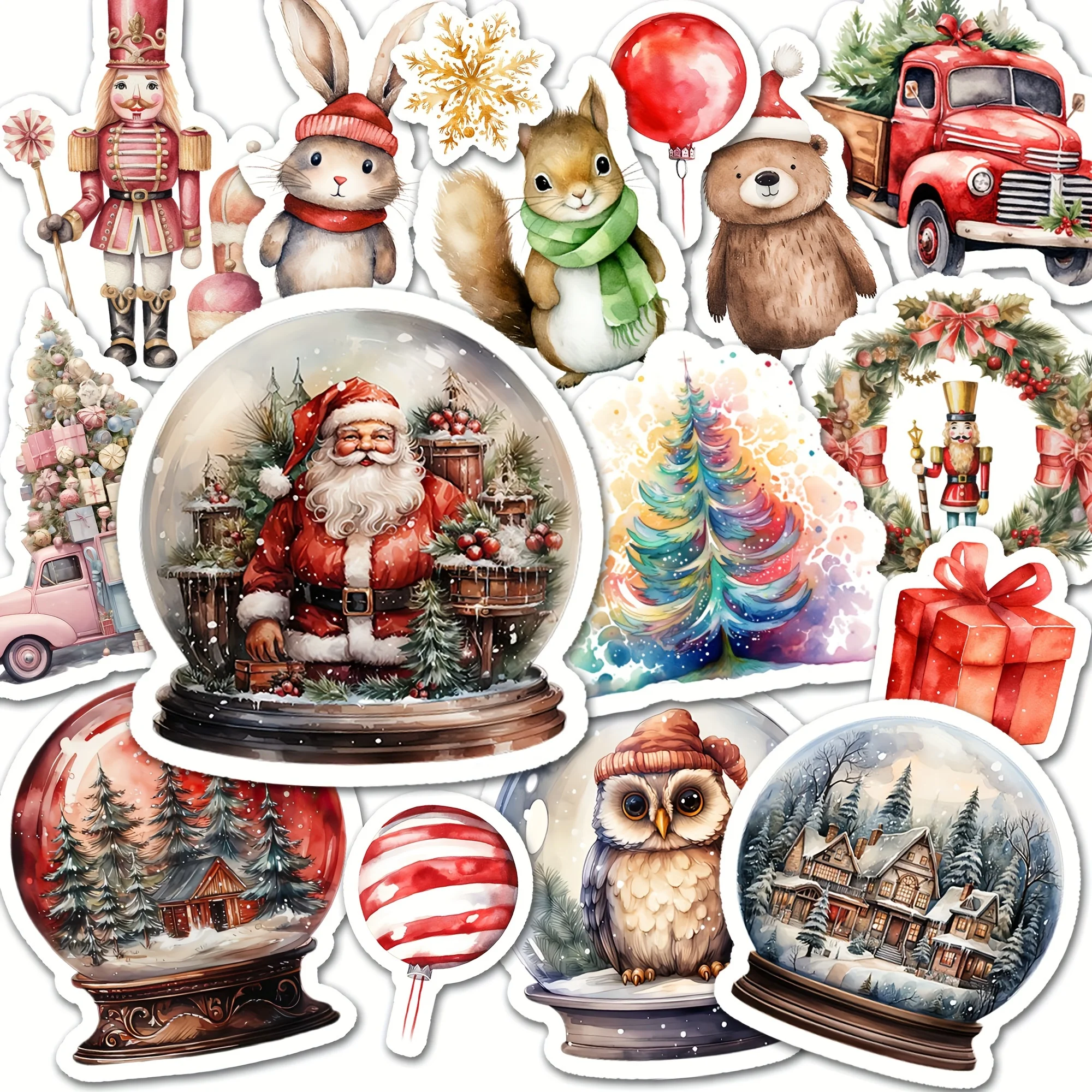 99 Stück Tier-Weihnachtsflaschen-selbstklebende Aufkleber, für Scrapbooking-Zubehör, Junk Journals, Weihnachtsdekoration – Detail 1