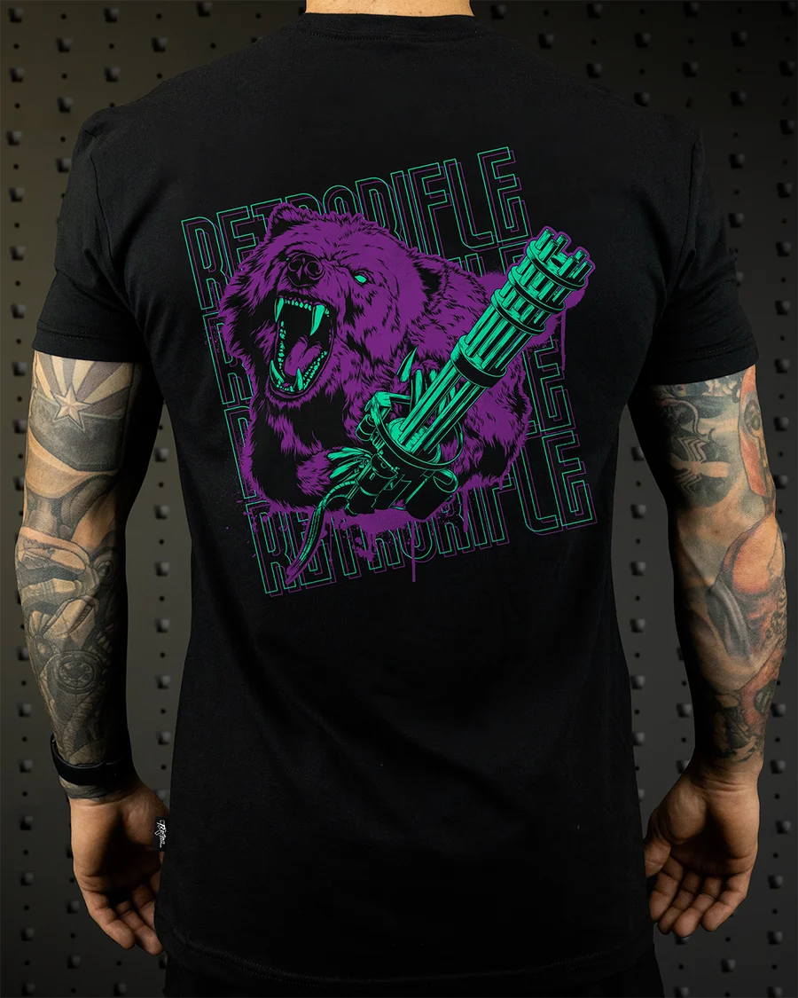 Retro Rifle - Men's T-Shirt - Bear Arms Tee Graphic Printing High-end Luxury Unisex Style Both of Men and Women