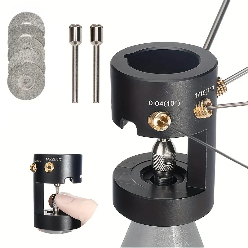 Electrode Sharpener Grinder TIG Welding Tool Multi-Angle and Offset Horizontal Hole Grinder with Cutoff Slot for Welding Aids