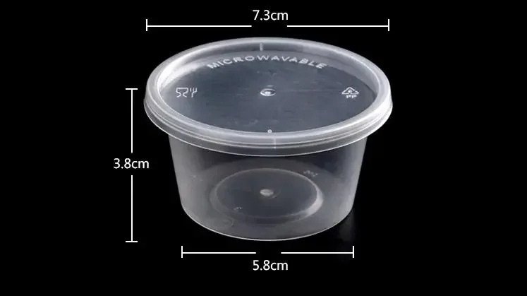 

100pcs/lot -7.3cm*5.5cm*4cm 100ml 4oz Food grade PP seasoning cup Disposable tasting cup Salad sauce Take-out Storage box