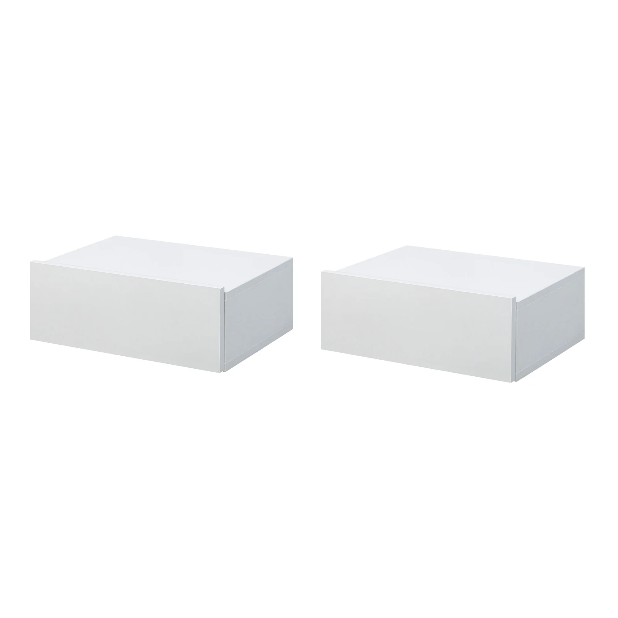 HOMCOM Set of 2 Floating bedside tables with modern drawer 40x30x15 cm