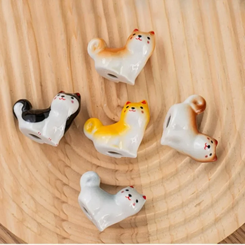 Japanese Shiba Inu Chopsticks Holder Animal Series Ceramic Table Decorative Ornaments Home Kitchen Spoon Rest Cute Tea Pets