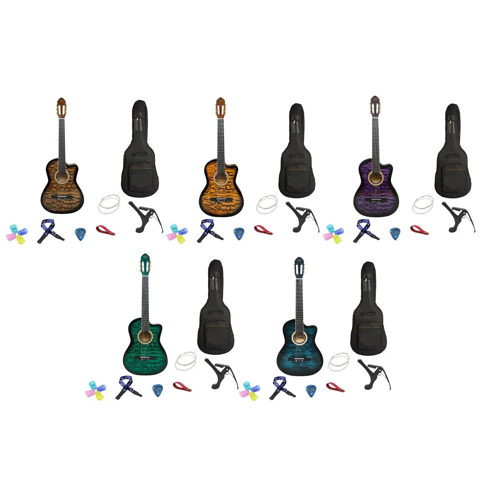 

Acoustic Guitar Classical Guitar 6 Nylon Strings Lightweight Adult Performance Grade Notched Guitar for Beginner Travel Exams