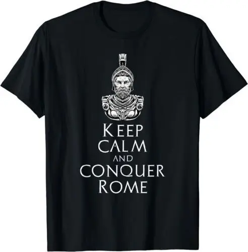 Hannibal Barca Keep Calm And Conquer Rome Carthage Vintage T-Shirt Summer Tees Cotton Luxury brand vintage oversized