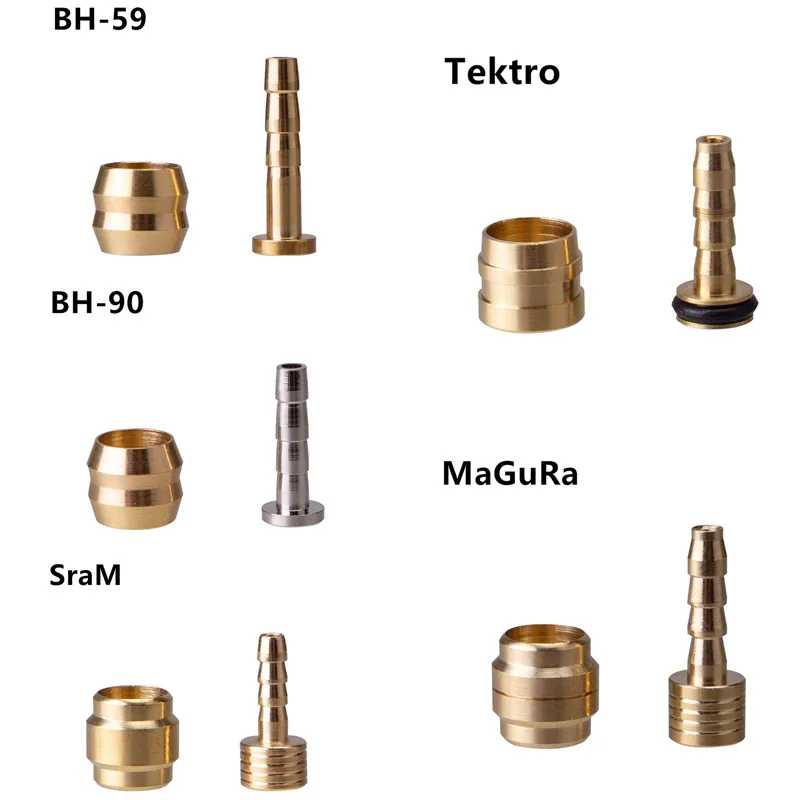 10sets For BH90 BH59 MAGura TekRO MTB Bike Oil Brake Olive Head Oil Pin Hydraulic Disc Brake Oil Needle Brass Bushings  Parts