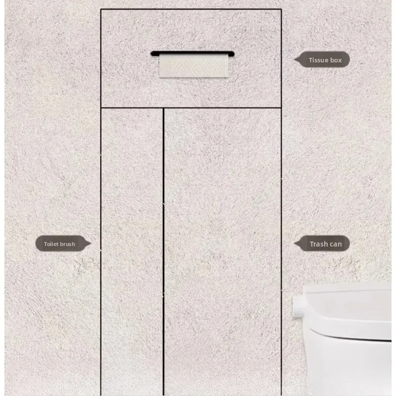 Embedded Trash Bin in Bathroom, Concealed Toilet Brush, Concealed Tissue Box in Bathroom