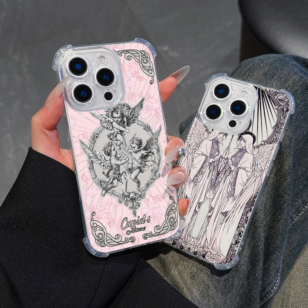 Middle Ages Retro Cupid Angel Phone Case For vivo V40 V30 V29 V27 V27E V25 V23 Y02 Y76 Y38 Y28 Y03 Y17s Y78 Y36 Y27 Y35 Lite Pro