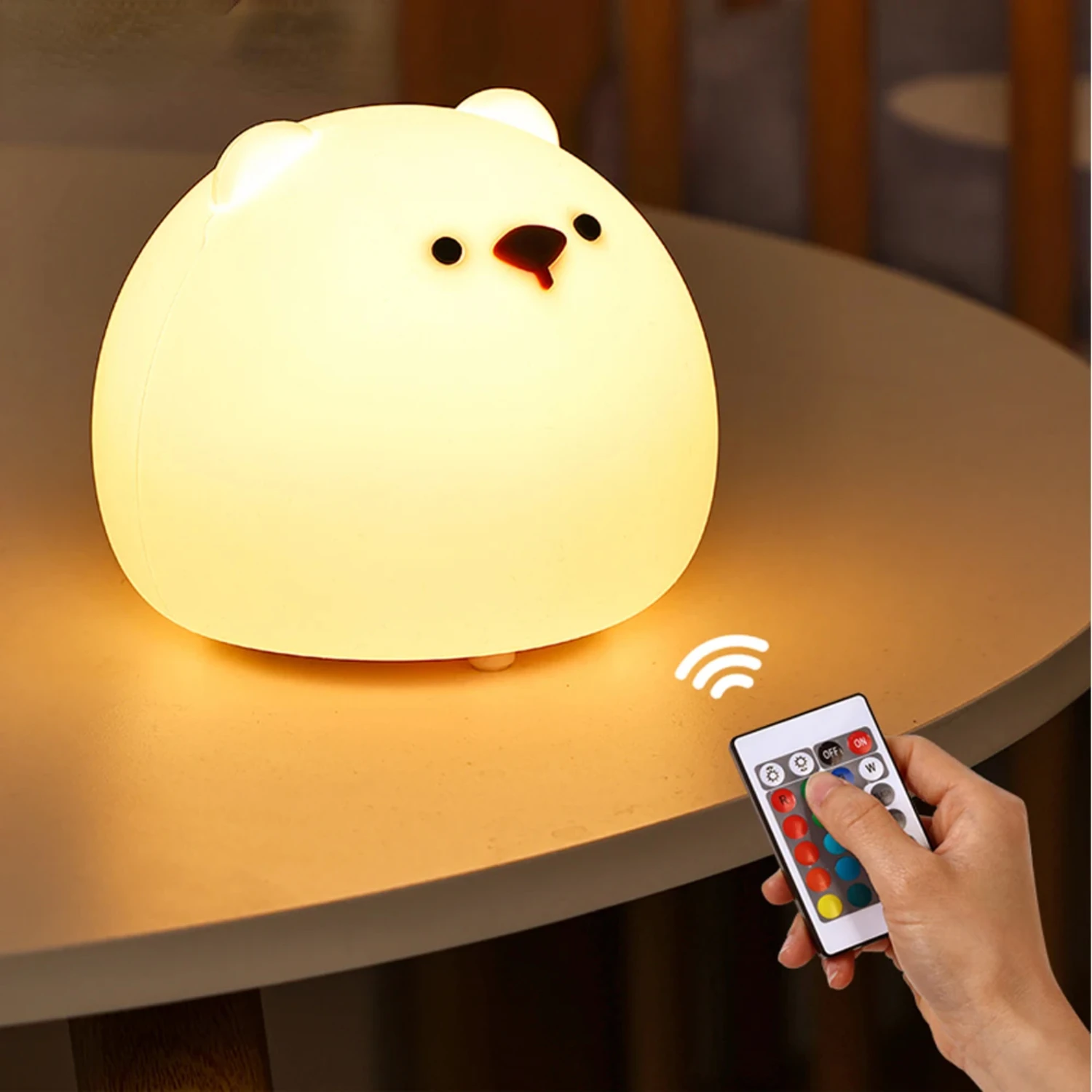 New Table Lamps Children's Silicone Lamp USB Rechargeable Touch Sensor Color Children's Lamp Bedside Touch Animal Bear Lamp