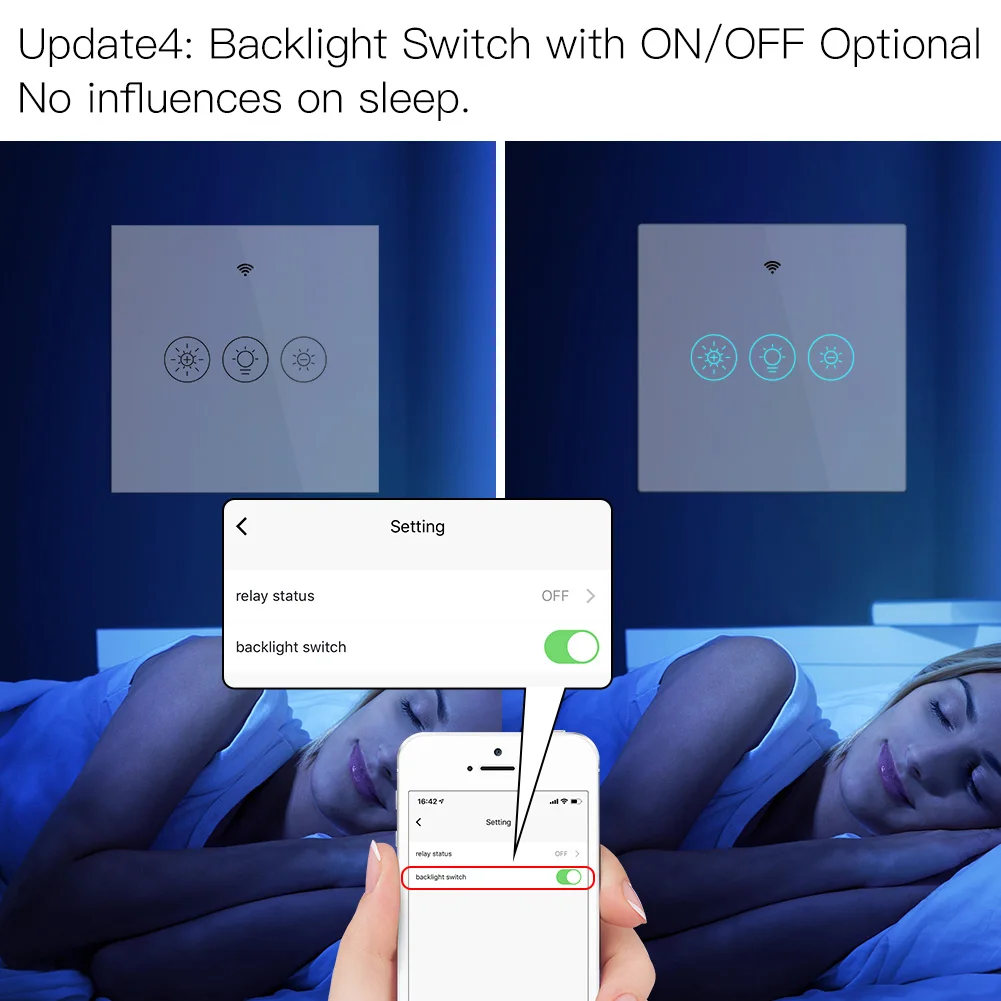 MOES Wifi Smart Wall Touch Light Dimmer Switch Smart Life Tuya APP Remote Control Works with Amazon Alexa and Google Home