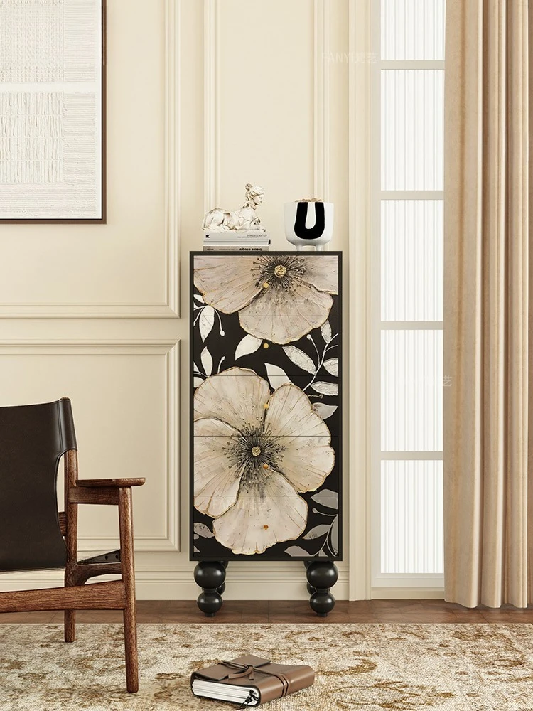 

Современный простой комод из цельного дерева, гостиная у стены, декоративный входной шкаф, спальня, конец кровати