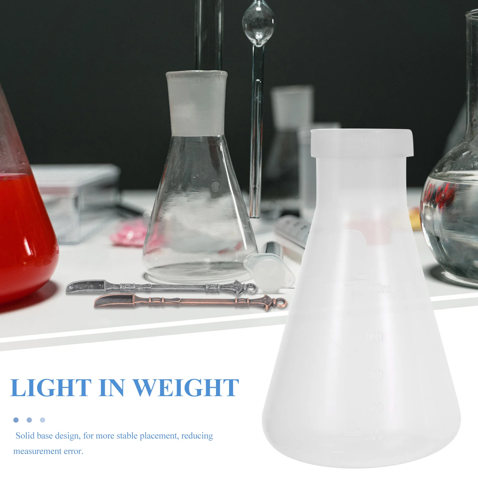 

3pcs Flask Set Conical Erlenmeyer Laboratory Experiment Clear Scale Transparent Body Stable Base Storage Solution