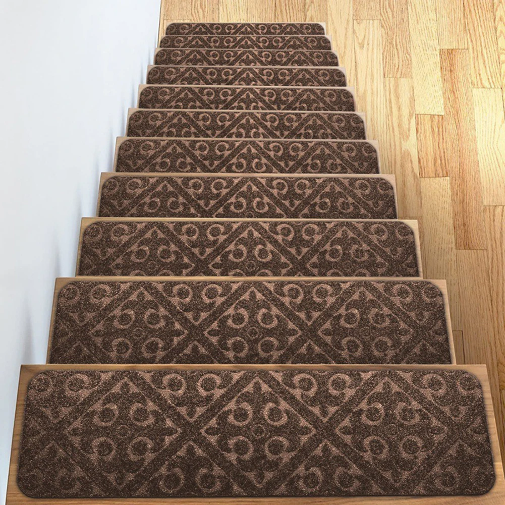 Non Slip Stair Treads Carpet Mats for Wooden Steps Stair Runner Indoor Rugs Mats Pads Glue Free Self-adhesive Stair Mat