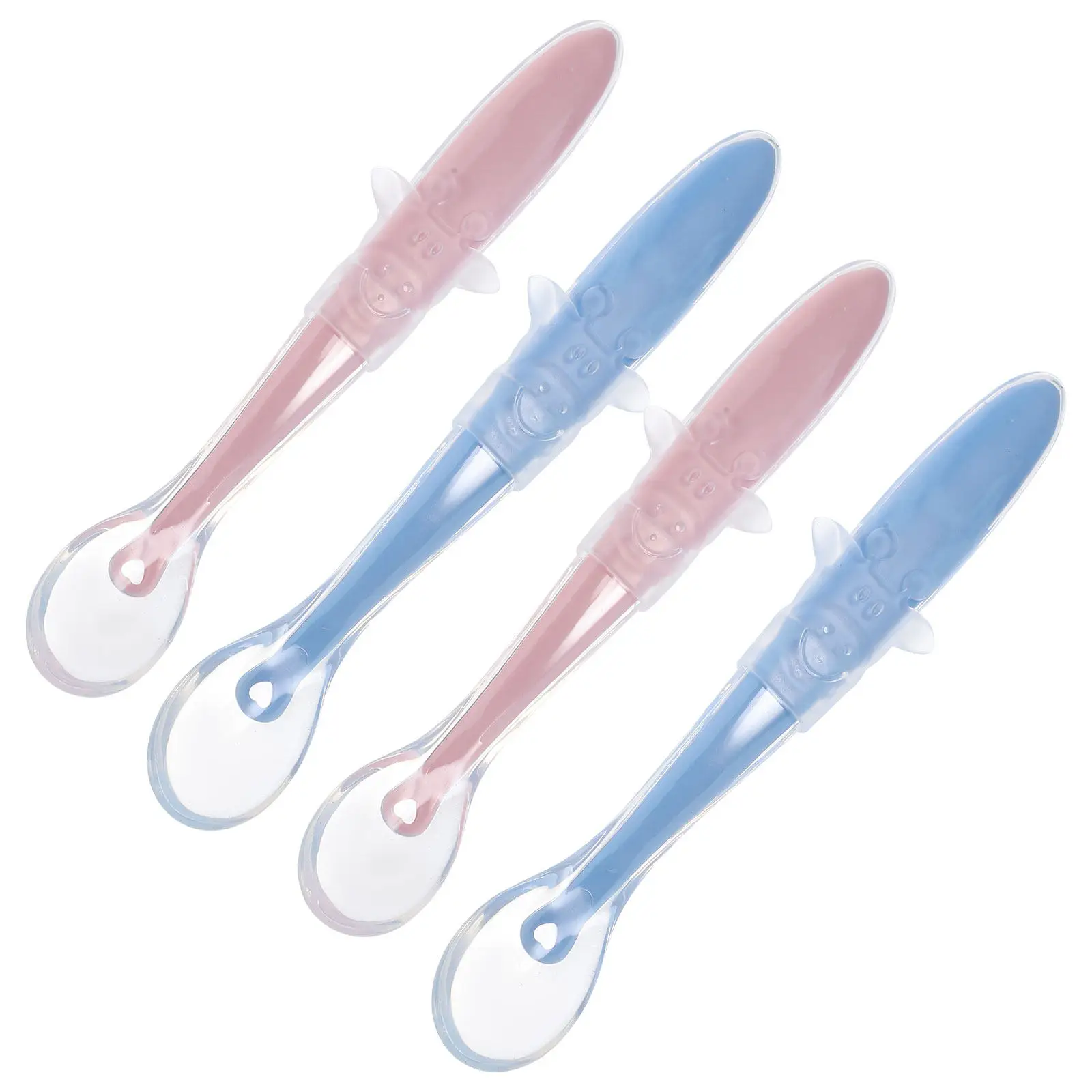 

Набор из 4 силиконовых ложек для прикорма младенцев: мягкие, безопасные, легко моются, прочные, круглые
