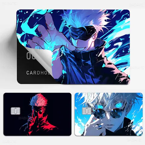 Jujutsu Kaisen Satoru Gojo Diy 신용 직불 카드 스티커 파티 스티커 장식 방수 소형 칩 카드 스킨 스티커