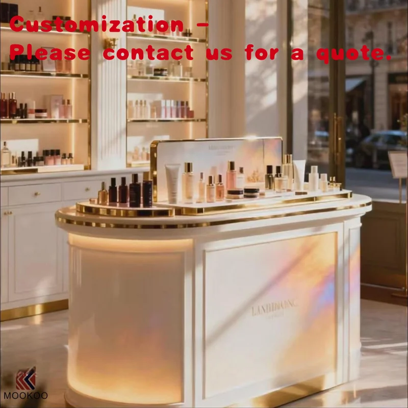 

custom.Luxury Custom Cosmetic Shop Display Cabinet - High-Quality Craftsmanship & Transparent Glass Storage Showcase