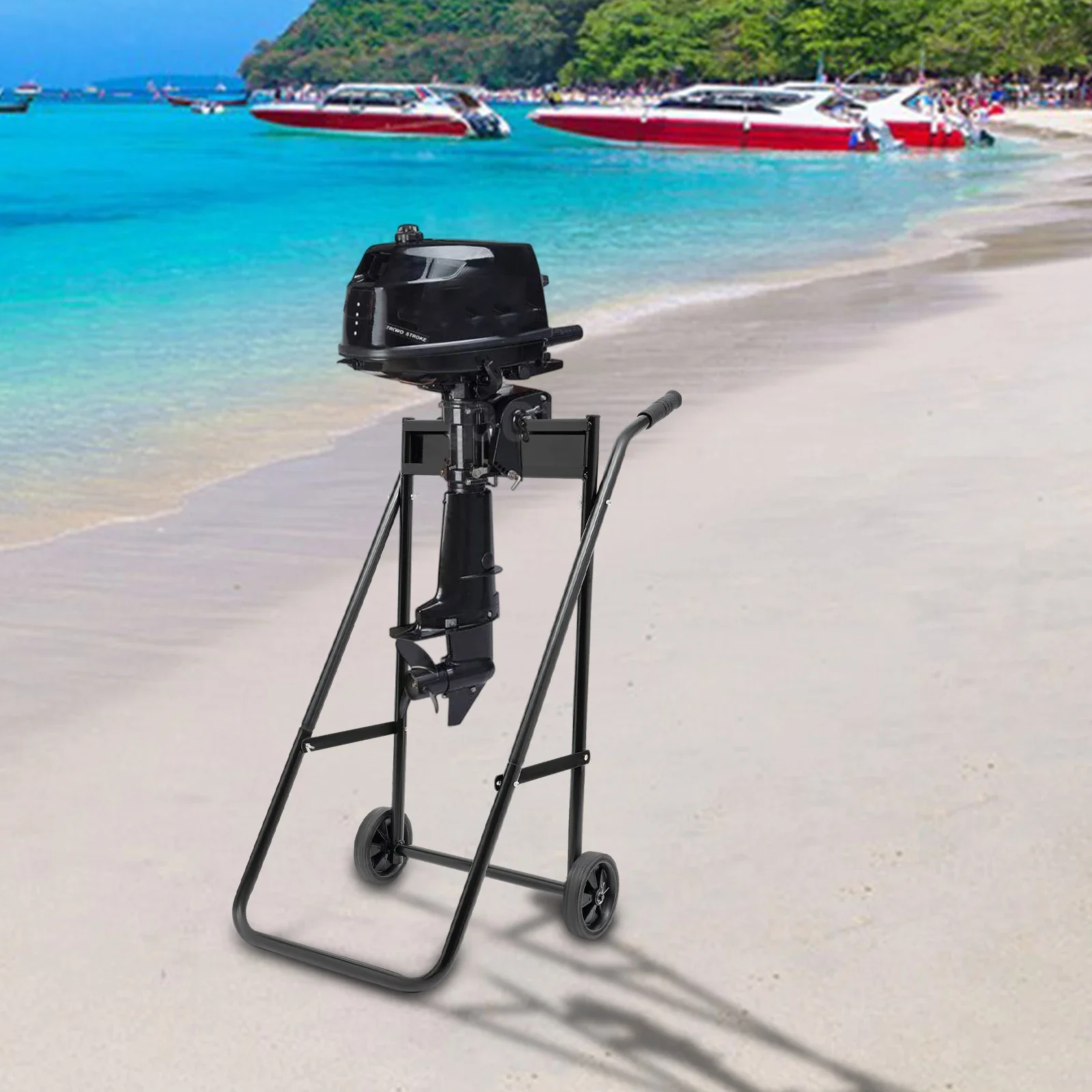 Outboard Motor Boat Stand Carrier Cart Dolly Storage Multi Purposed Marine With 2Wheels Transportation Hand Wheels Operated 70Kg