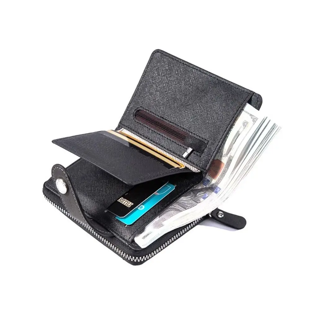 أزياء بو الجلود الرجال المحفظة لينة متعددة فتحة للبطاقات محفظة قصيرة ذات سعة كبيرة حقيبة بطاقة متعددة الوظائف