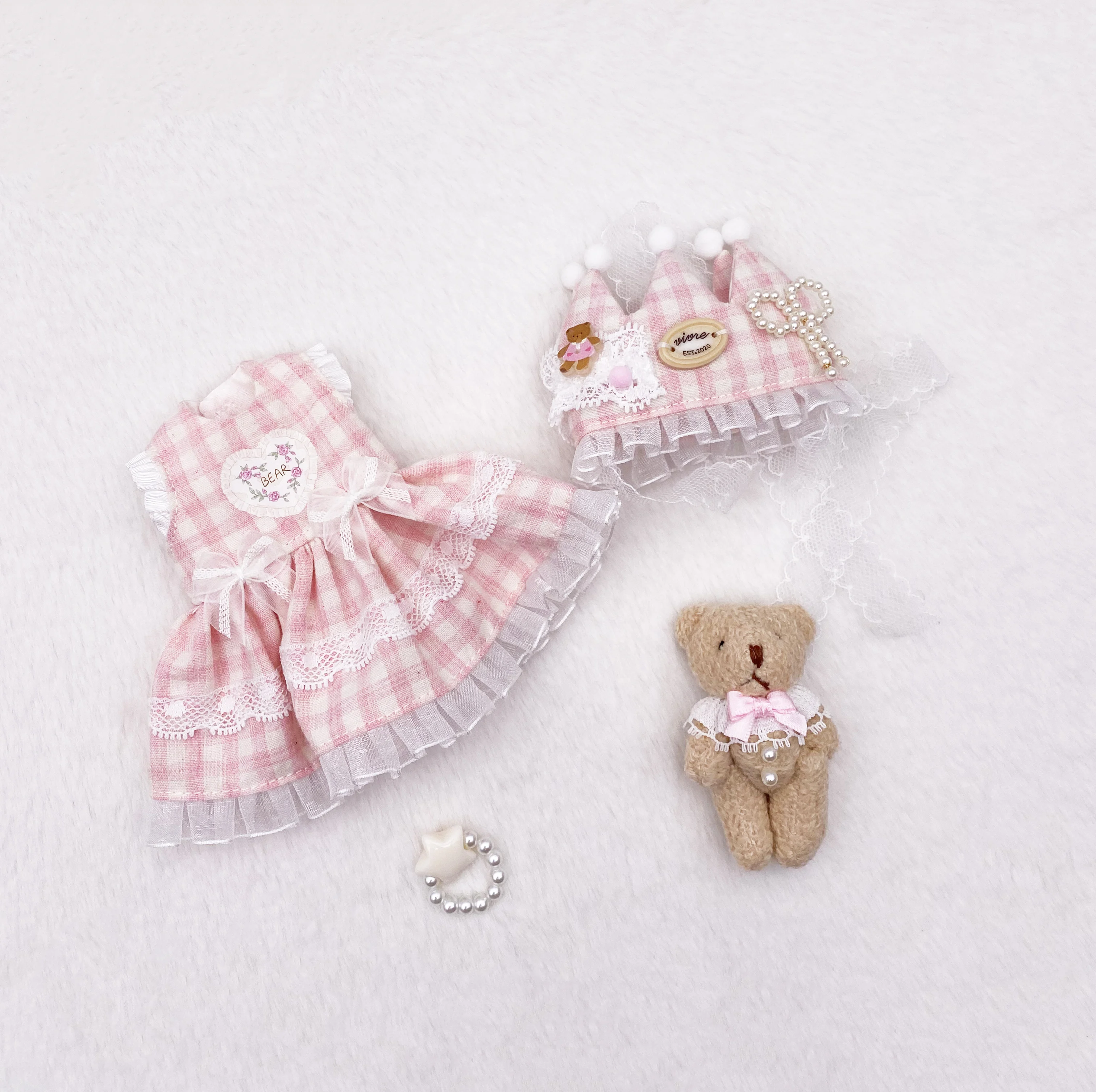 2026 Kari Store Handmade Dress Clothes for Zsiga 1l8 accessories Doll 8 points action figure Retro teddy bear puffy skirt set