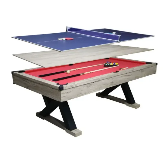

In Stock 7ft 3 in 1 Combo Multi Function Game Ping Pong Table/ Pool Tabel/Dining Table for Home Use