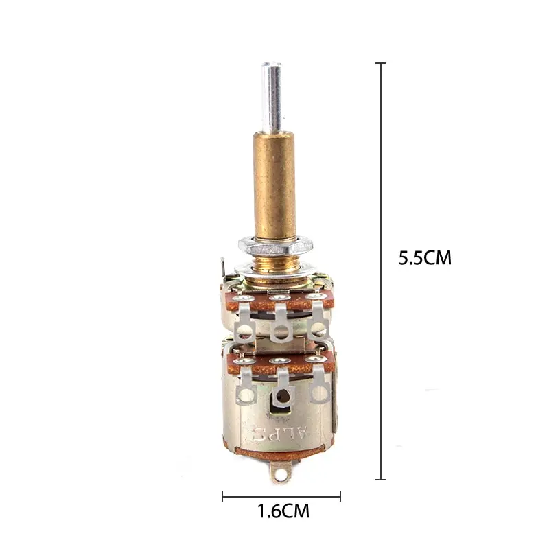 16type Double Shaft Potentiometer With Switch A50K B50K Shaft Length 30mm High Quality