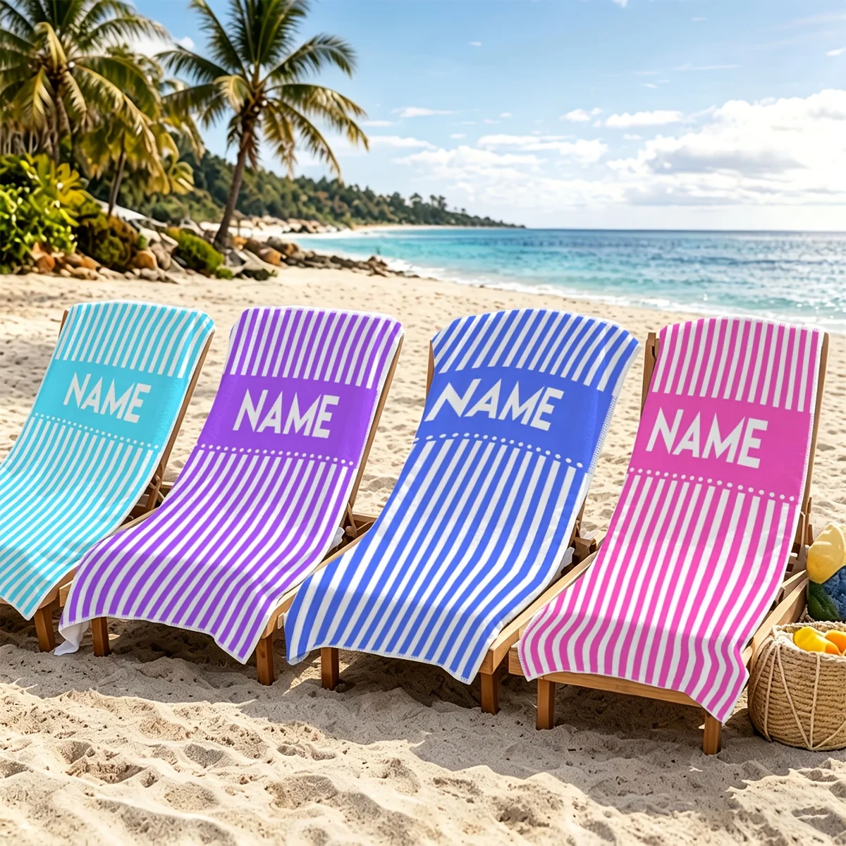 Personalized Custom Beach Towel Bath Towel Custom Name & Text Oversized Microfiber Towel For Bath Pool Sports Camping Party Gift