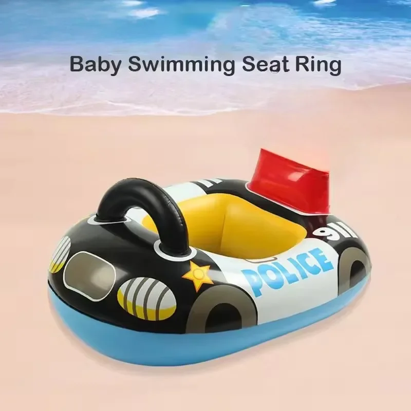 Aufblasbare Wasser Spielzeug Cartoon Polizei Auto Baby Schwimmen Float Sitz Boot Sommer Outdoor Pool Schwimmen Ring Aufblasbare Wasser Ausrüstung