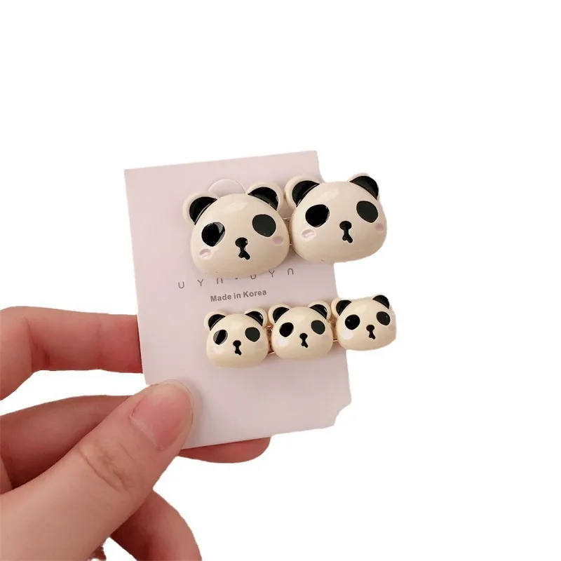 Korean Small Panda Broken Hair Clips Girls Cute Sweet Design Party Accessories Wholesale