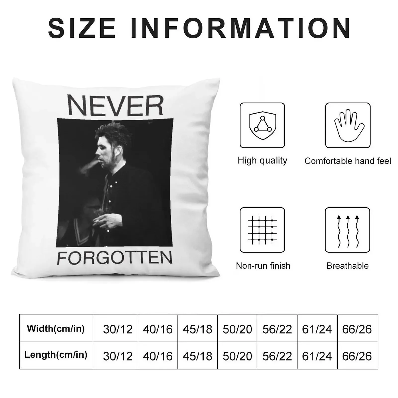 Shane MacGowan Never Forgotten Throw Pillow ornamental pillows pillow pillowcase pillow