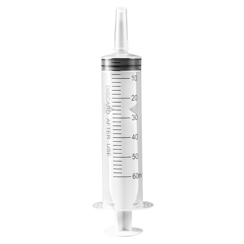 60ml Syringe Glue Filling Plastic Syringe Nutrient Sterile Health Without Needle Watering Refilling for Industrial Hydroponics