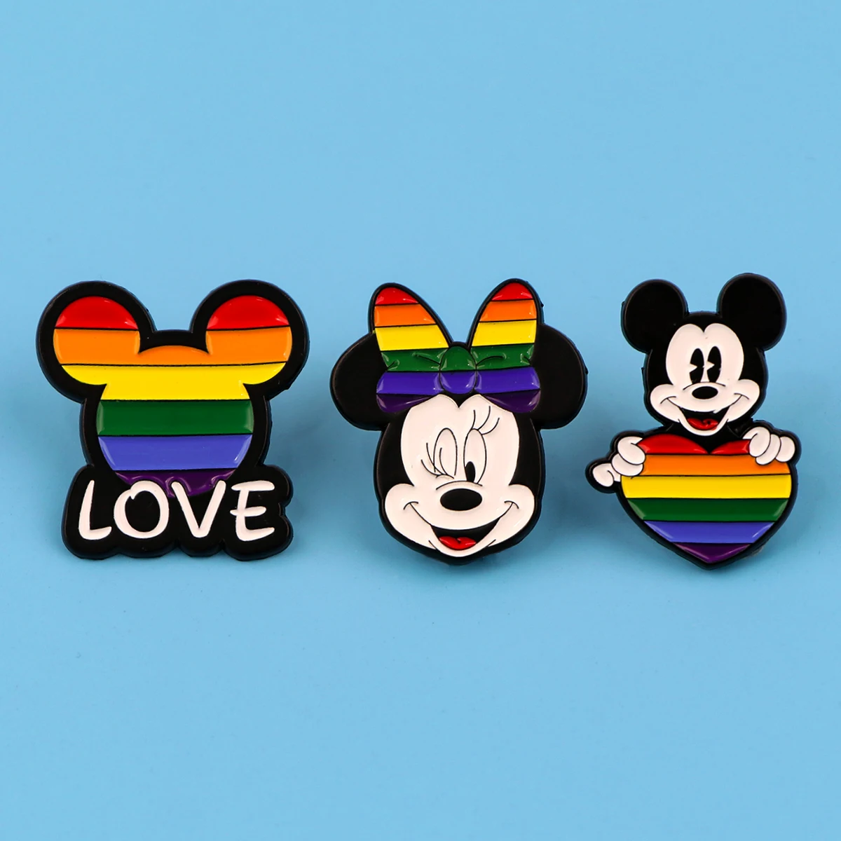 Rainbow Mickey Enamel Pin Badges on Backpack Lapel Pins Brooches on Clothes Gifts for Friends Jewelry Accessories