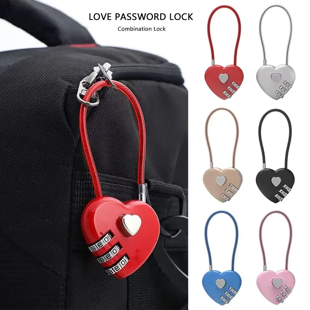 Fashion Heart Style 3 Digit Password Combination Lock New Love Password Lock Password Code Padlock Concentric Lock Padlock