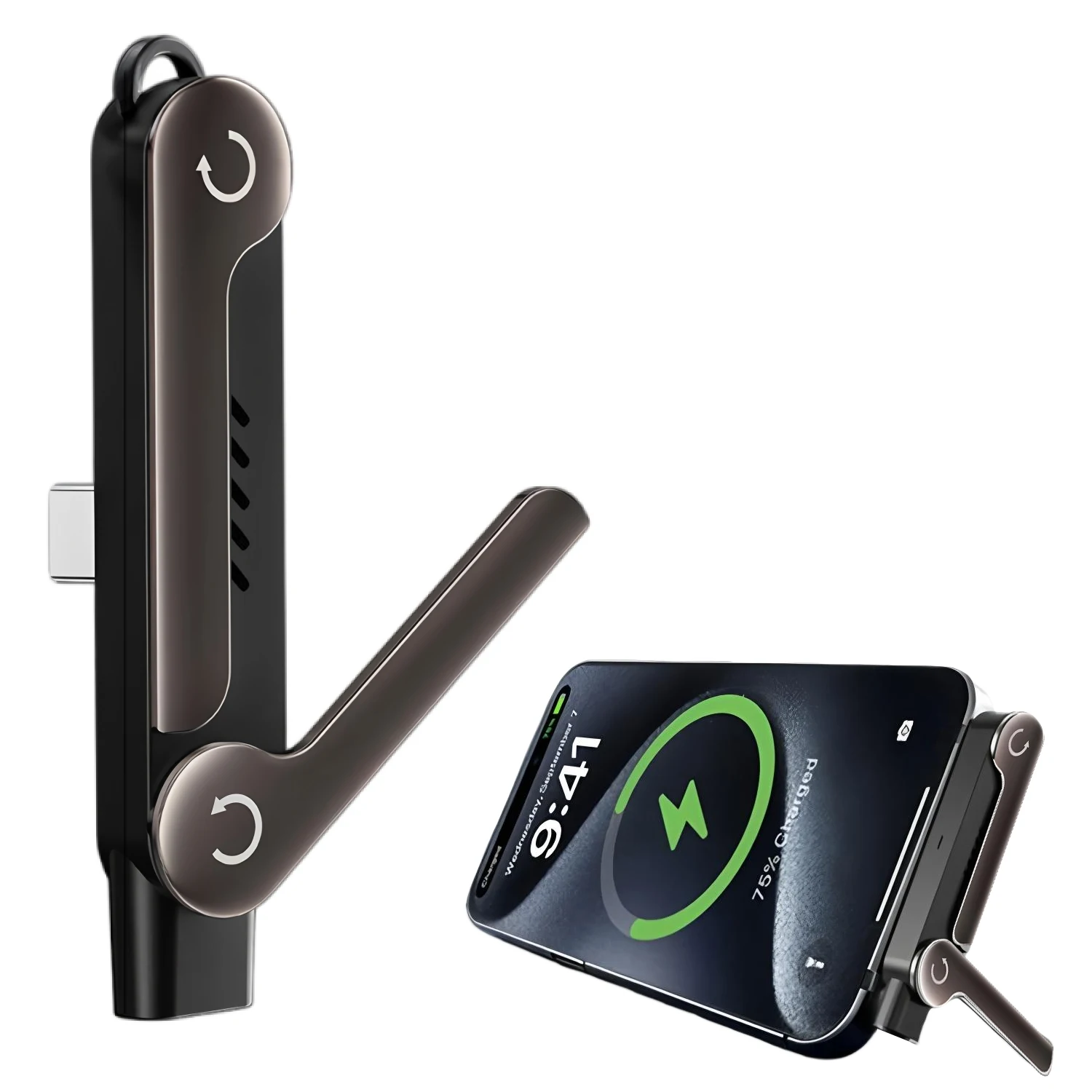 Adaptador OTG Tipo C para USB-C de 240W com Carregamento Rápido e Suporte Dobrável para Celular