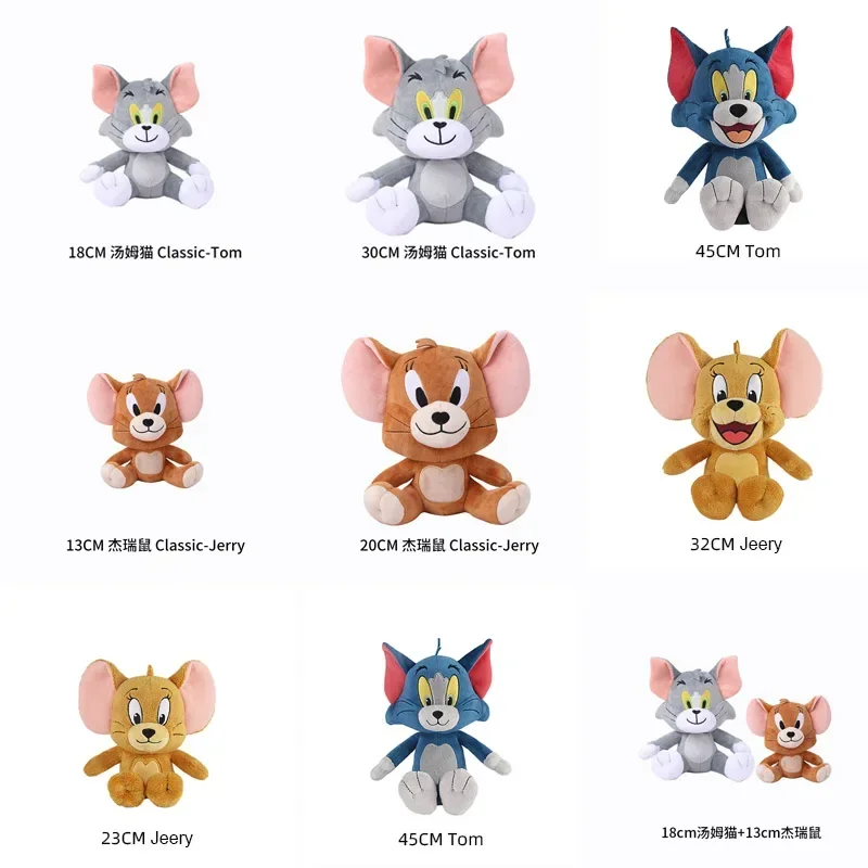 Anime Tom And Jerry Plush Toy Cartoon Movie Figures Cat Mouse Cute Plushies Stuffed Animal Doll Toys For Kids Gift Free Shipping