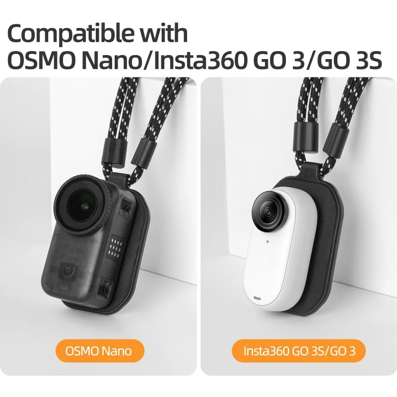For DJI Osmo Nano Adjustable Neck Strap Mount Magnetic Camera Mount Neck Lanyard for Insta360 GO 3S/GO 3/MIC Camera Accessories