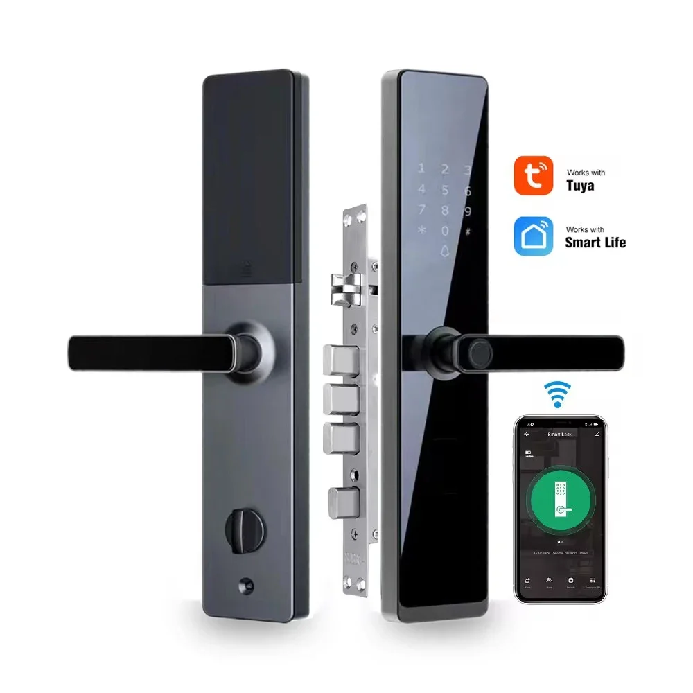 Sistema de Seguridad Ttlock, Cerradura Inteligente de entrada sin llave, con huella dactilar, para puerta Delantera