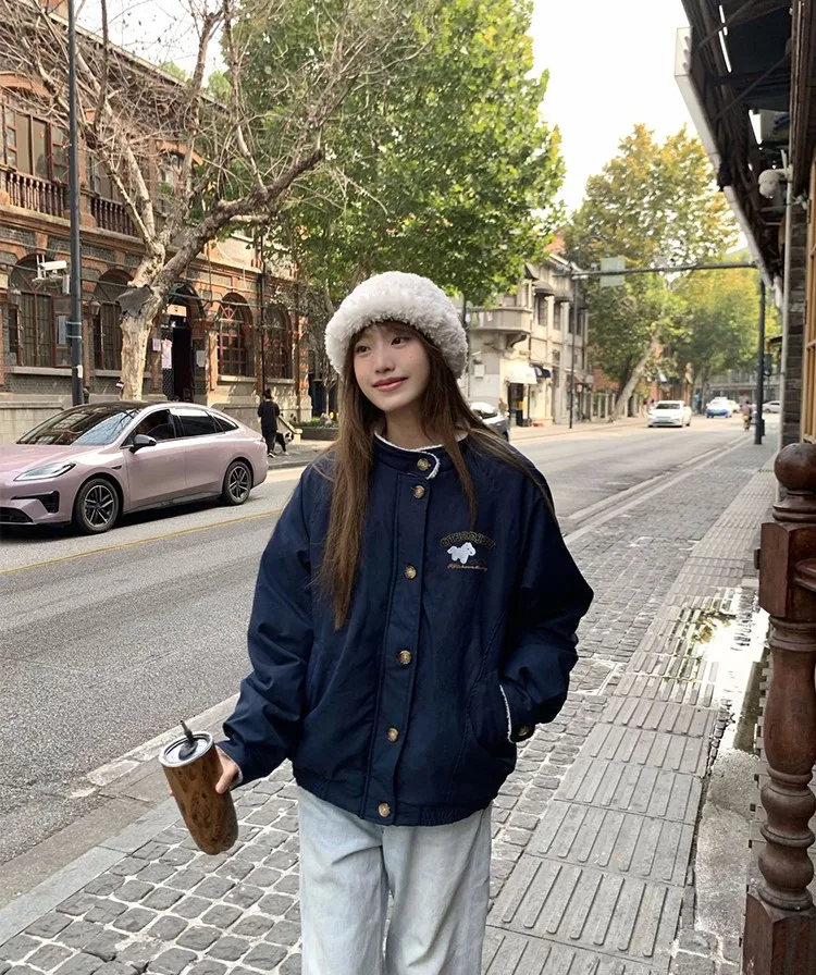 

Куртка из овечьей шерсти, женская куртка премиум-класса с цветными блоками, разделенный стиль, зоновая мода, разделенный вид, перегородка, эстетичная отдельная атмосфера