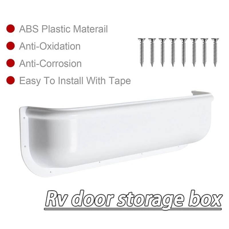 

1/2PCS White Universal RV Door Hanging Shelf With 10 Self Tapping Screws For RV Van Camper Door Handle Storage Box Accessories