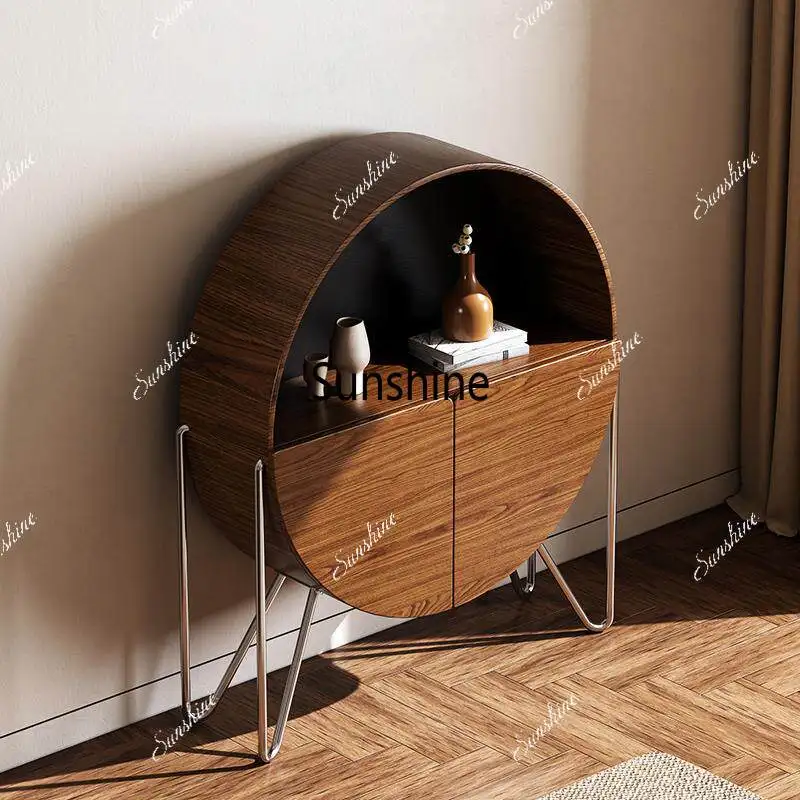 Medieval entrance cabinet Entry entrance table Solid wood against the wall High-end entrance table